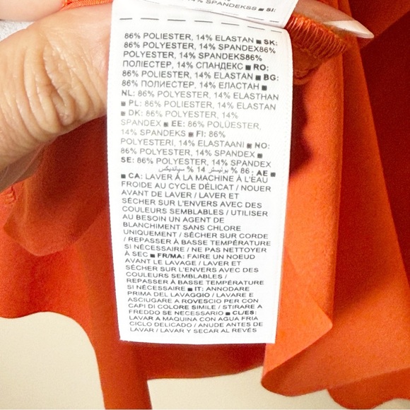 Athleta Savannah Strap Mini Athletic Tie Waist Dress Orange XS - Picture 10 of 10